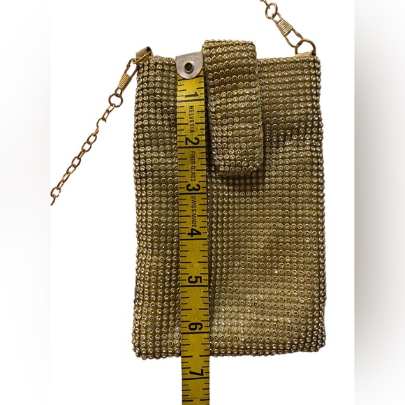Gold Rhinestone sparkle Crossbody Pouch cell phone purse vegas NWT - Picture 4 of 5